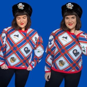 Handmade, Upcycled Rainbow Brite Sweater Oversized M